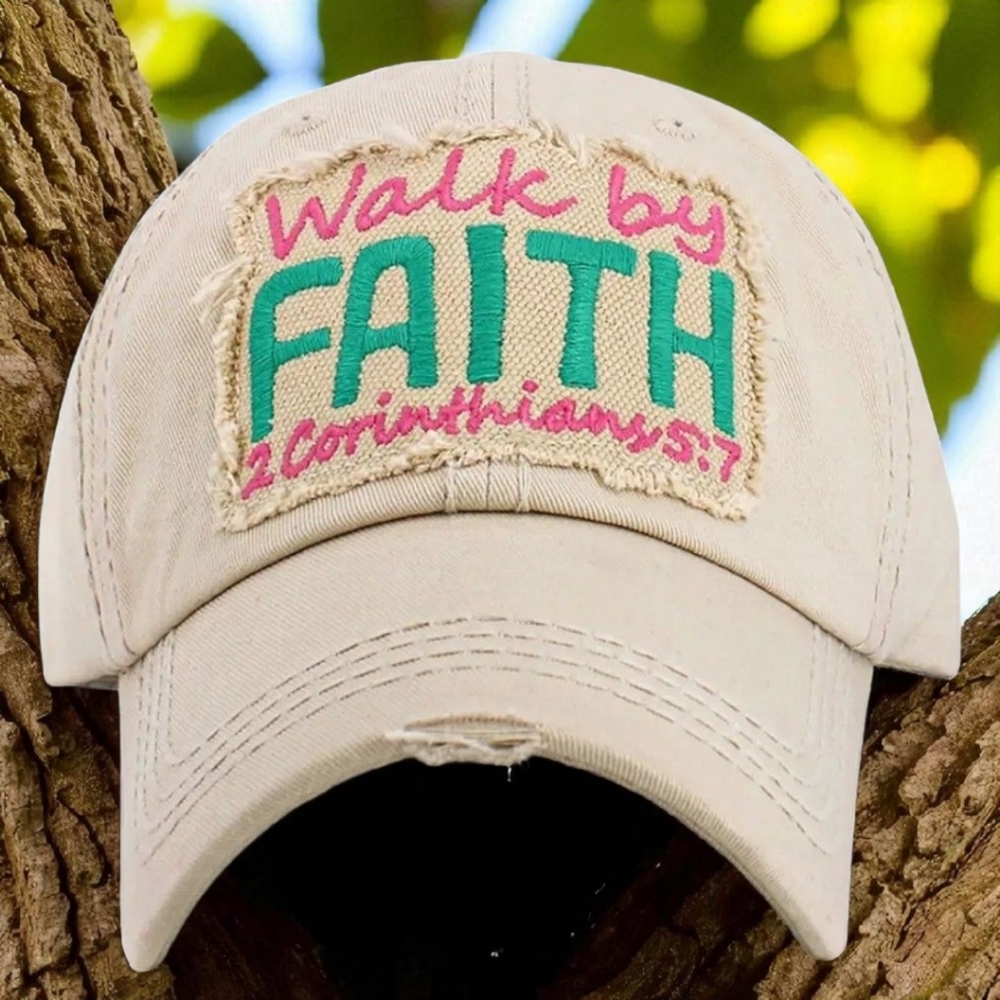 Walk By Faith - Baseball Cap (Ivory)